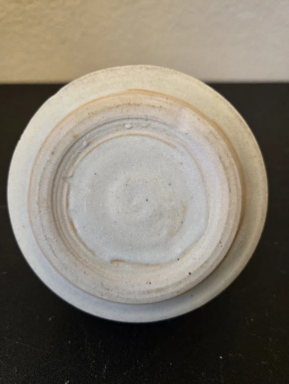 Studio Pottery Ceramic Small Vase Or Oil Bottle Featuring Blue & Brown Design